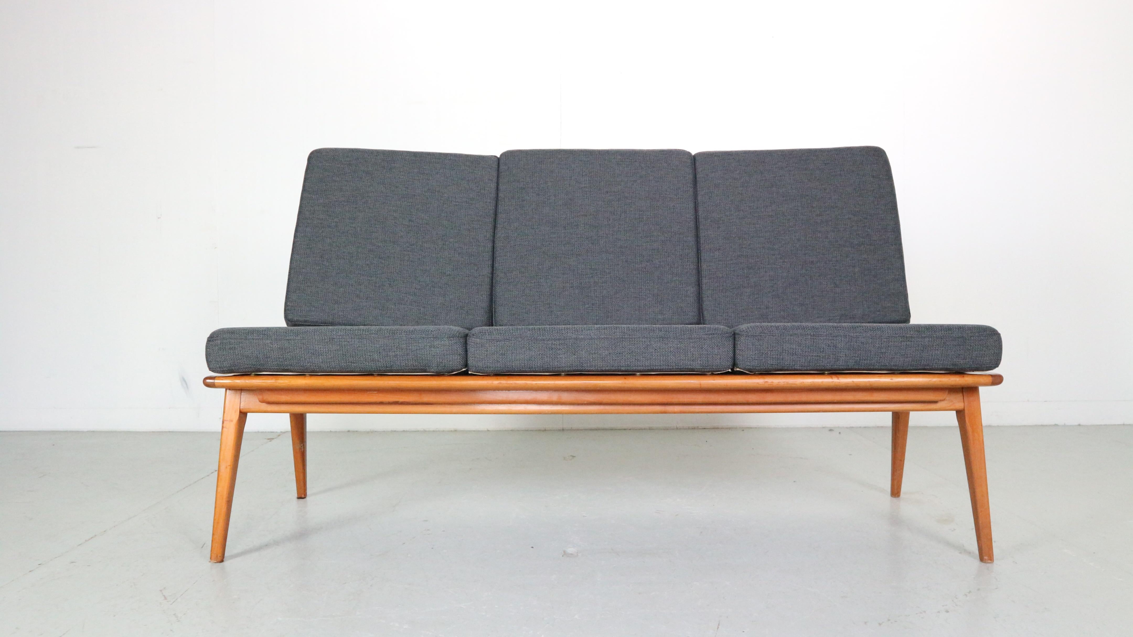 German Mid-Century Modern Hans Mitzlaff 1950s Boomerang Sofa for Eugen Schmidt, 1950's For Sale