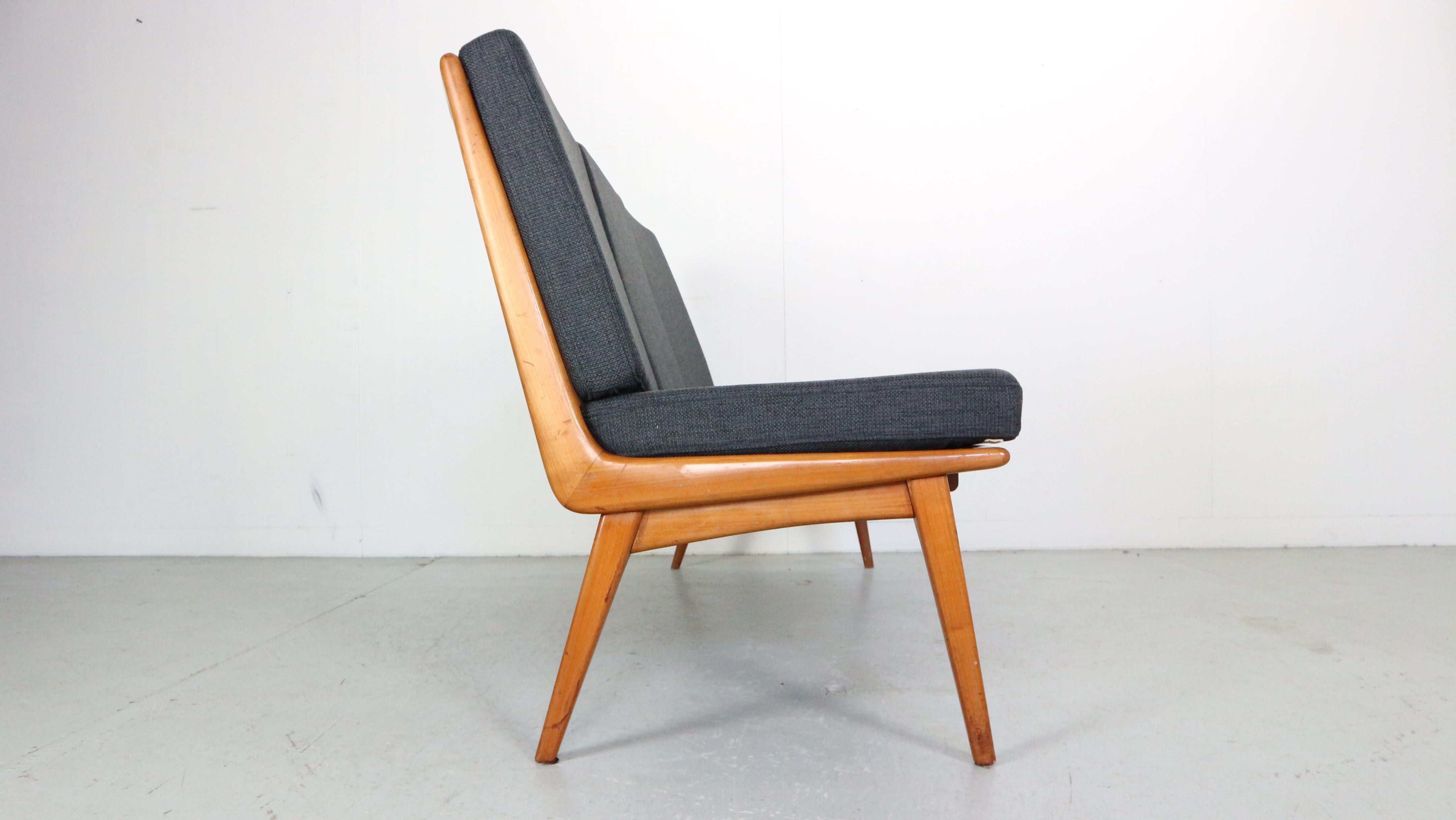 Fabric Mid-Century Modern Hans Mitzlaff 1950s Boomerang Sofa for Eugen Schmidt, 1950's For Sale
