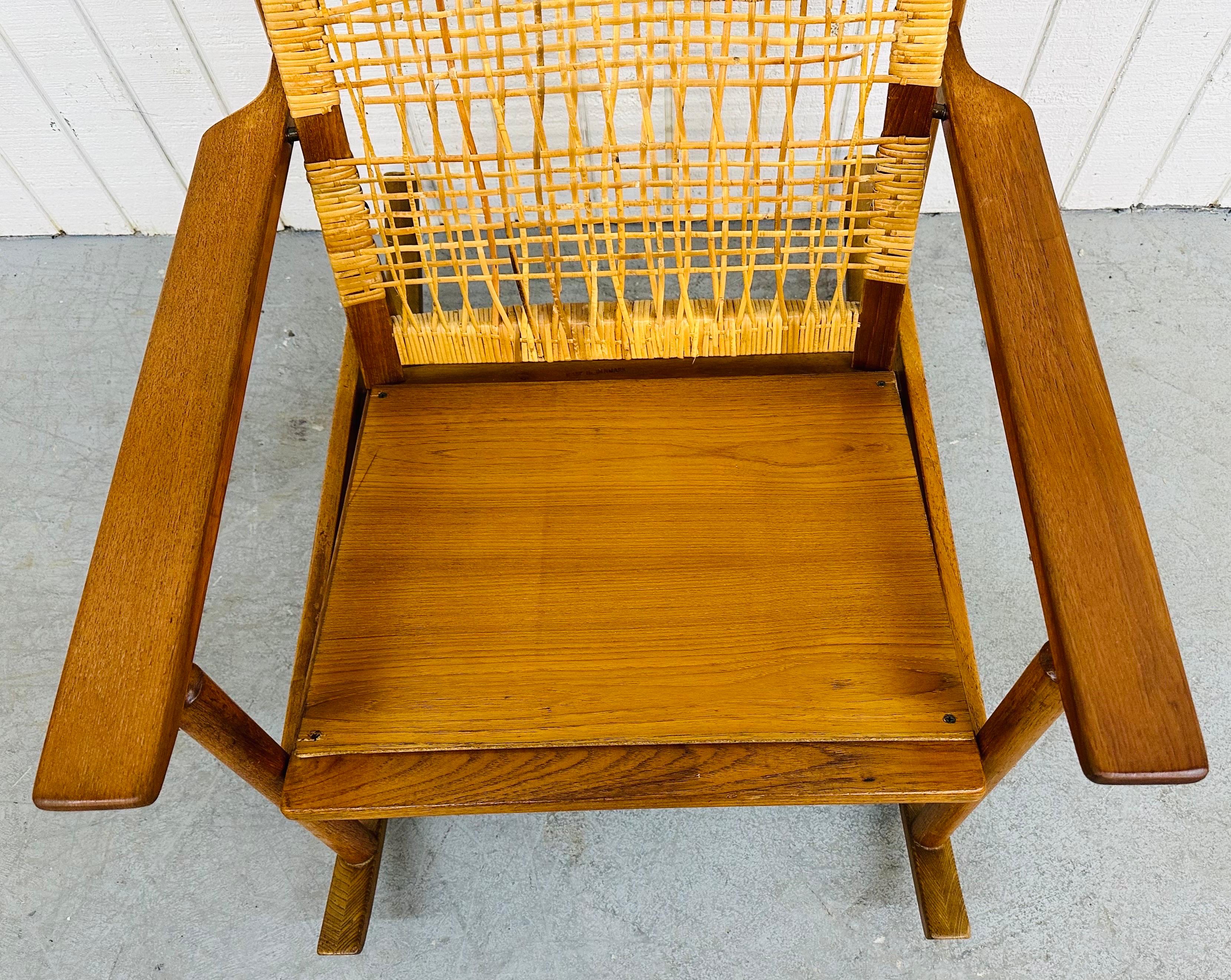Upholstery Mid-Century Modern Hans Olsen Teak Rocking Chair