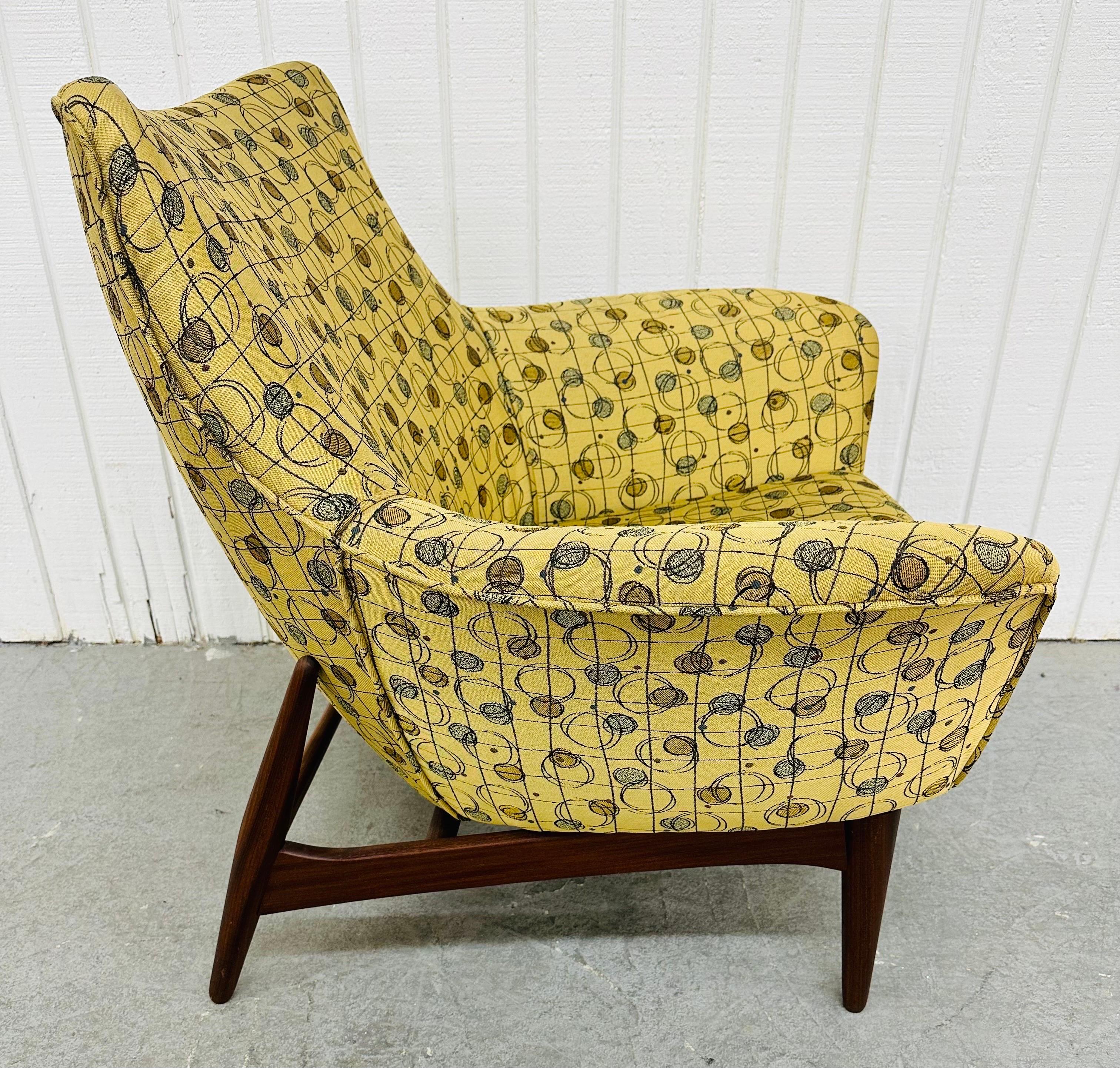 Danish Mid-Century Modern Hans Olsen Walnut Lounge Chair & Ottoman For Sale