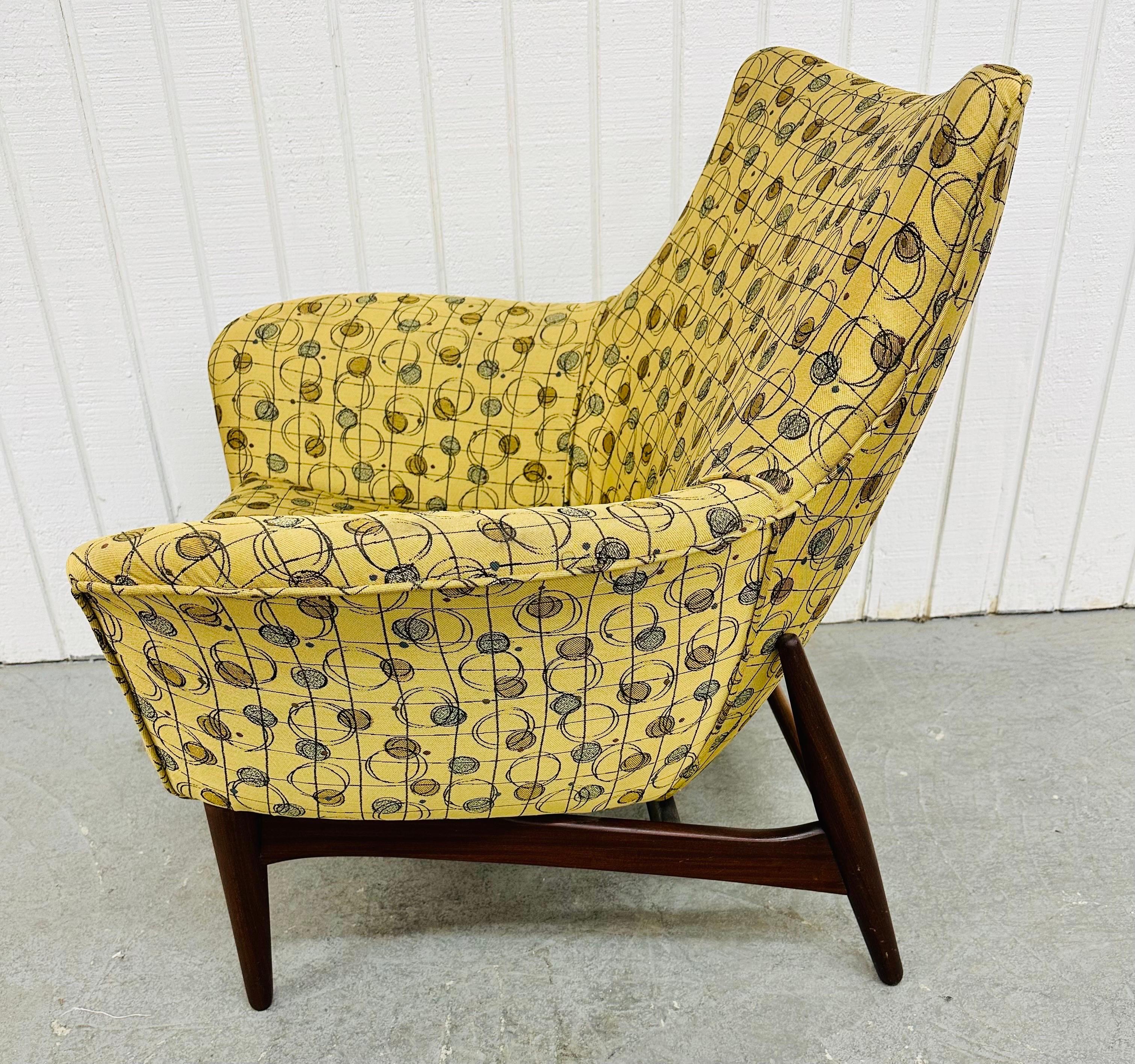 20th Century Mid-Century Modern Hans Olsen Walnut Lounge Chair & Ottoman For Sale