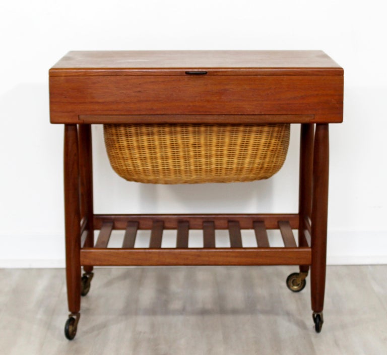 Mid Century Modern Ejvind Johansson Danish Teak Sewing Cabinet