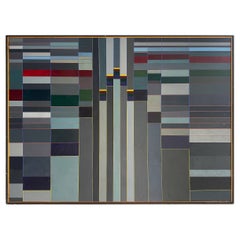 Mid-Century Modern Hard Edge Modernist Color Block Painting