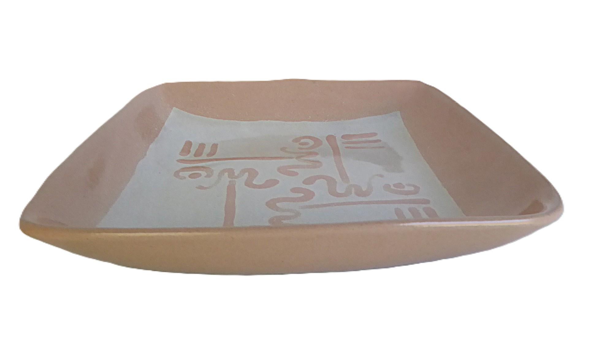 Moderna de mediados de siglo Difícil de encontrar Glidden Pottery #23 Cuenco grande azteca Moderno de mediados de siglo en venta