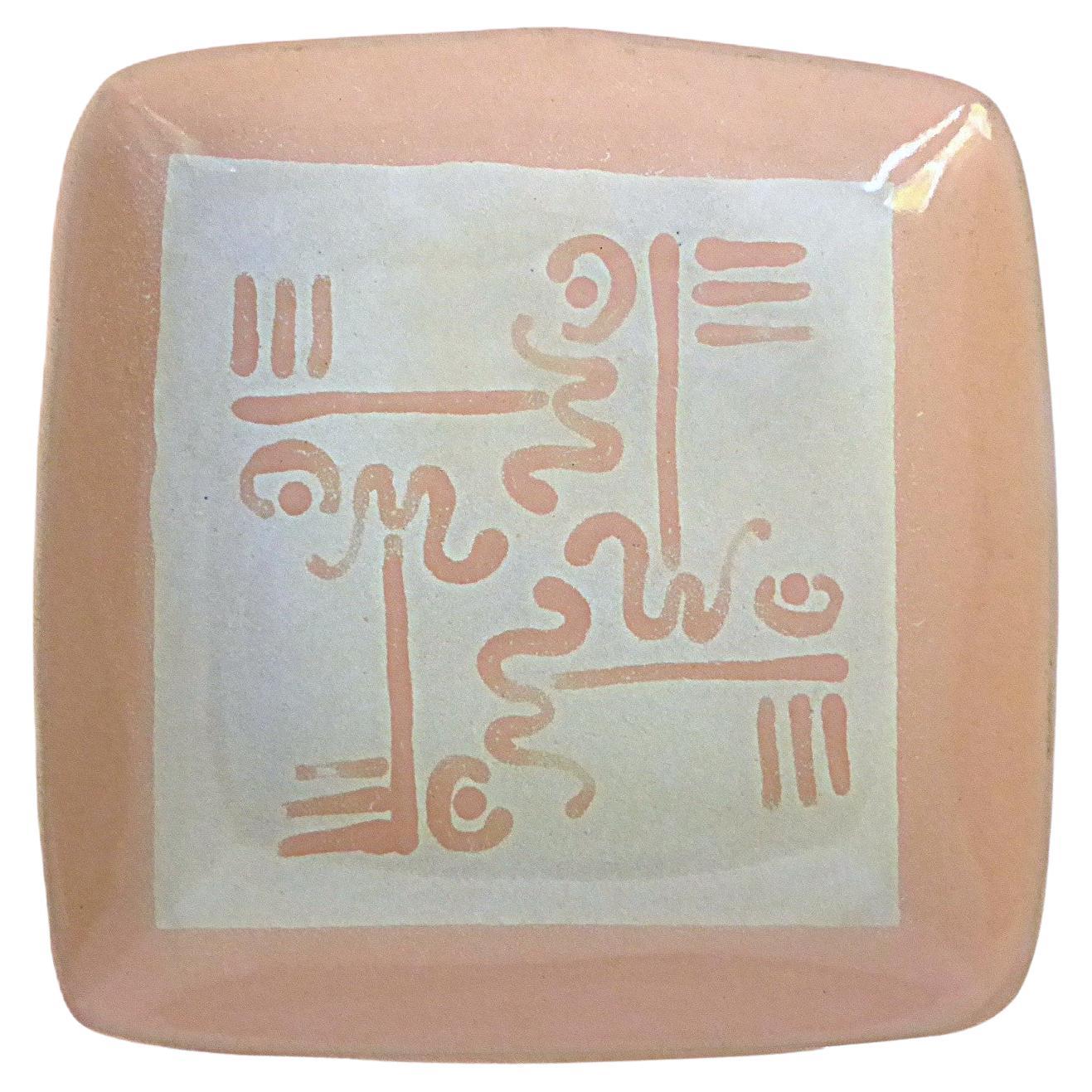 Moderna de mediados de siglo Difícil de encontrar Glidden Pottery #23 Cuenco grande azteca en venta