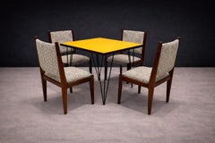 Mid-Century Modern Hardwood and Iron Table, Brazil, c. 1950