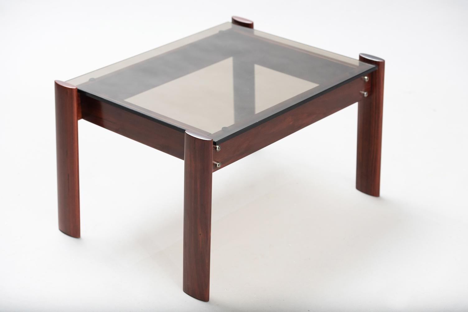 Varnished Mid-Century Modern Hardwood Percival Lafer Side Table for Lafer