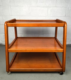 Carrello da portata moderno in legno duro vintage