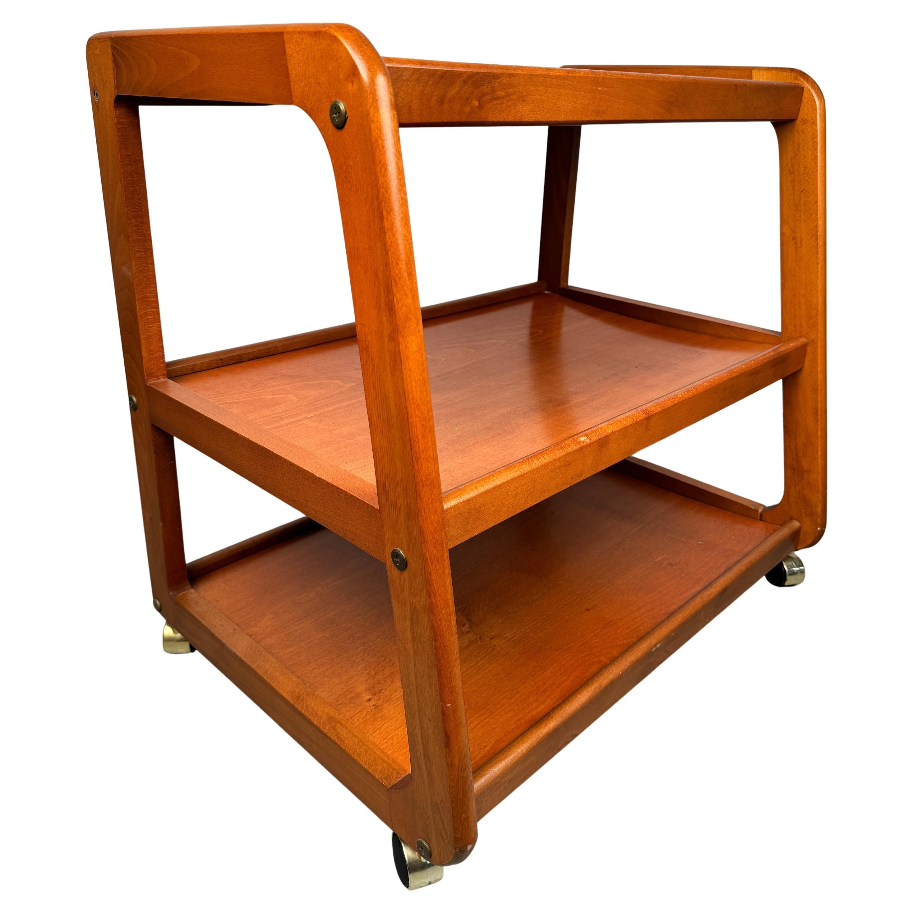Vintage Modern Hardwood Serving Cart