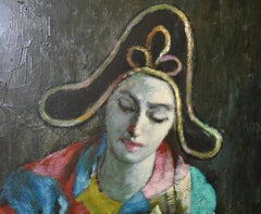 Mid-Century Modern Harlequin Painting, circa 1970