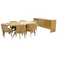 Mid-Century Modern Harold Schwartz for Romweber Credenza Dining Table & 6 Chairs