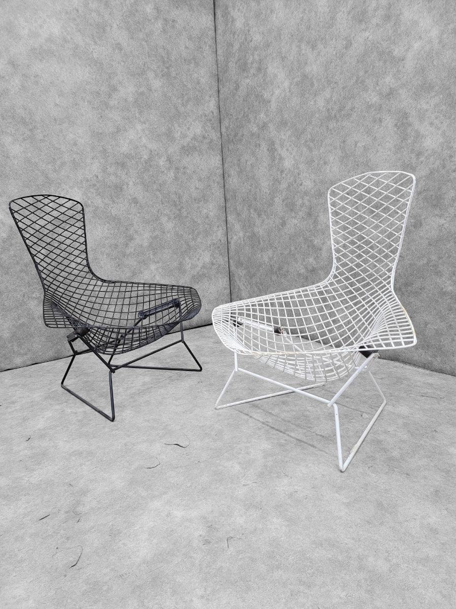 Mid-Century Modern Mid Century Modern Harry Bertoia For Knoll Bird Lounge Chair In Black For Sale