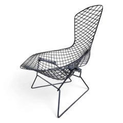 Mid Century Modern Harry Bertoia For Knoll Bird Lounge Chair In Black