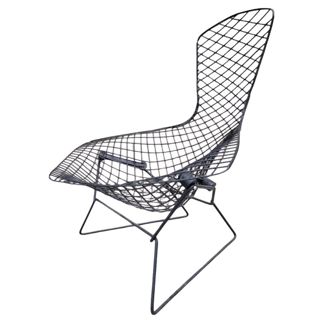 Mid Century Modern Harry Bertoia For Knoll Bird Lounge Chair In Black For Sale