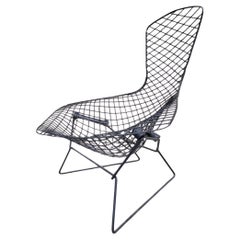 Mid Century Modern Harry Bertoia For Knoll Bird Lounge Chair In Black