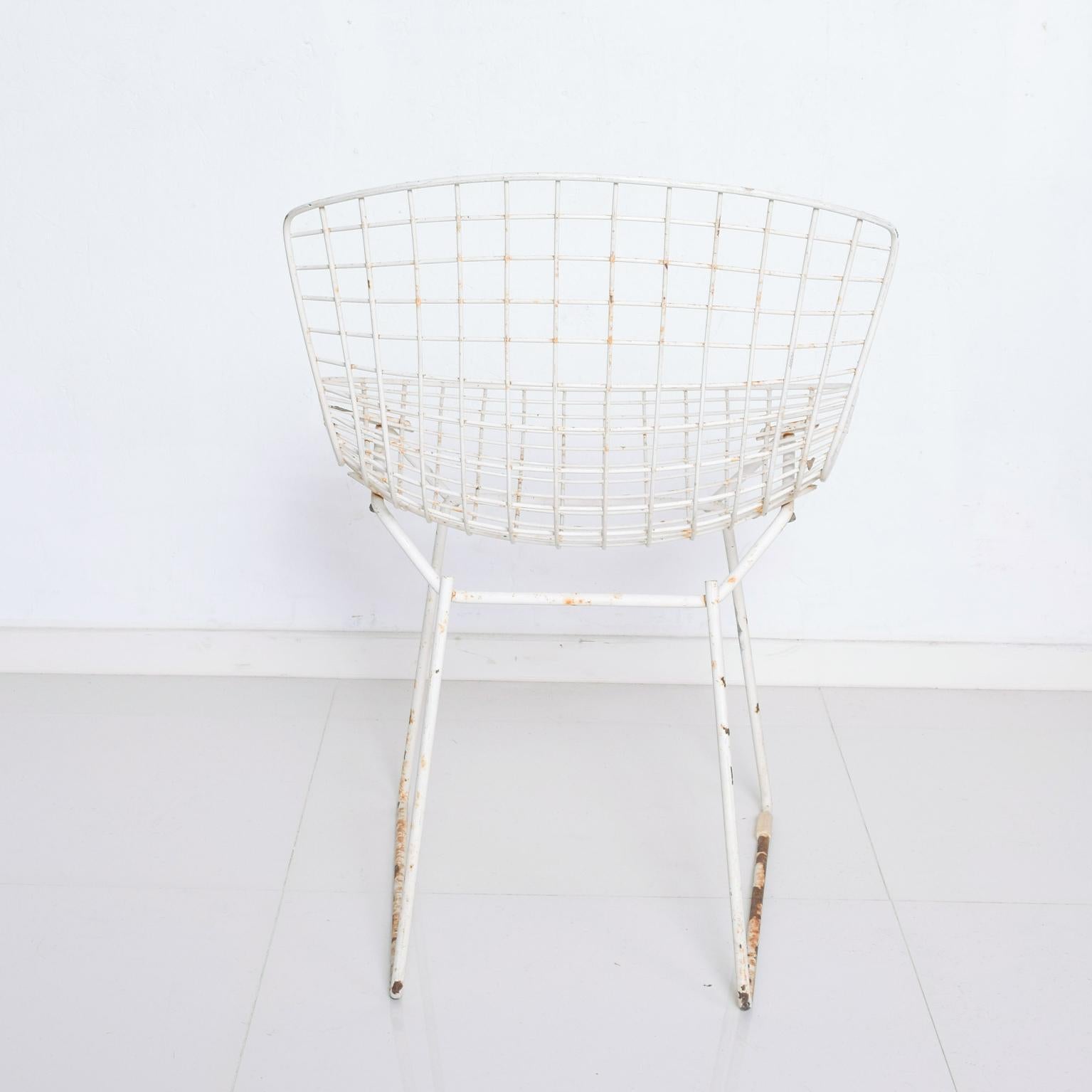 American Harry Bertoia Industrial Wire Side Chair White Knoll Classic 1950s