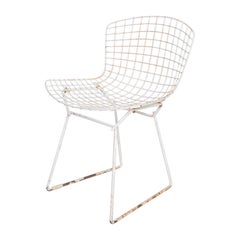 Used Harry Bertoia Industrial Wire Side Chair White Knoll Classic 1950s