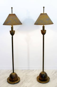 Mid-Century Modern Hart Associates Pair of Brass Floor Lamps 1960s