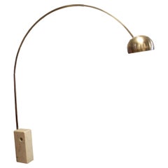 Mid-Century Modern Harvey Guzzini Vintage Arc Lamp with Marble Base