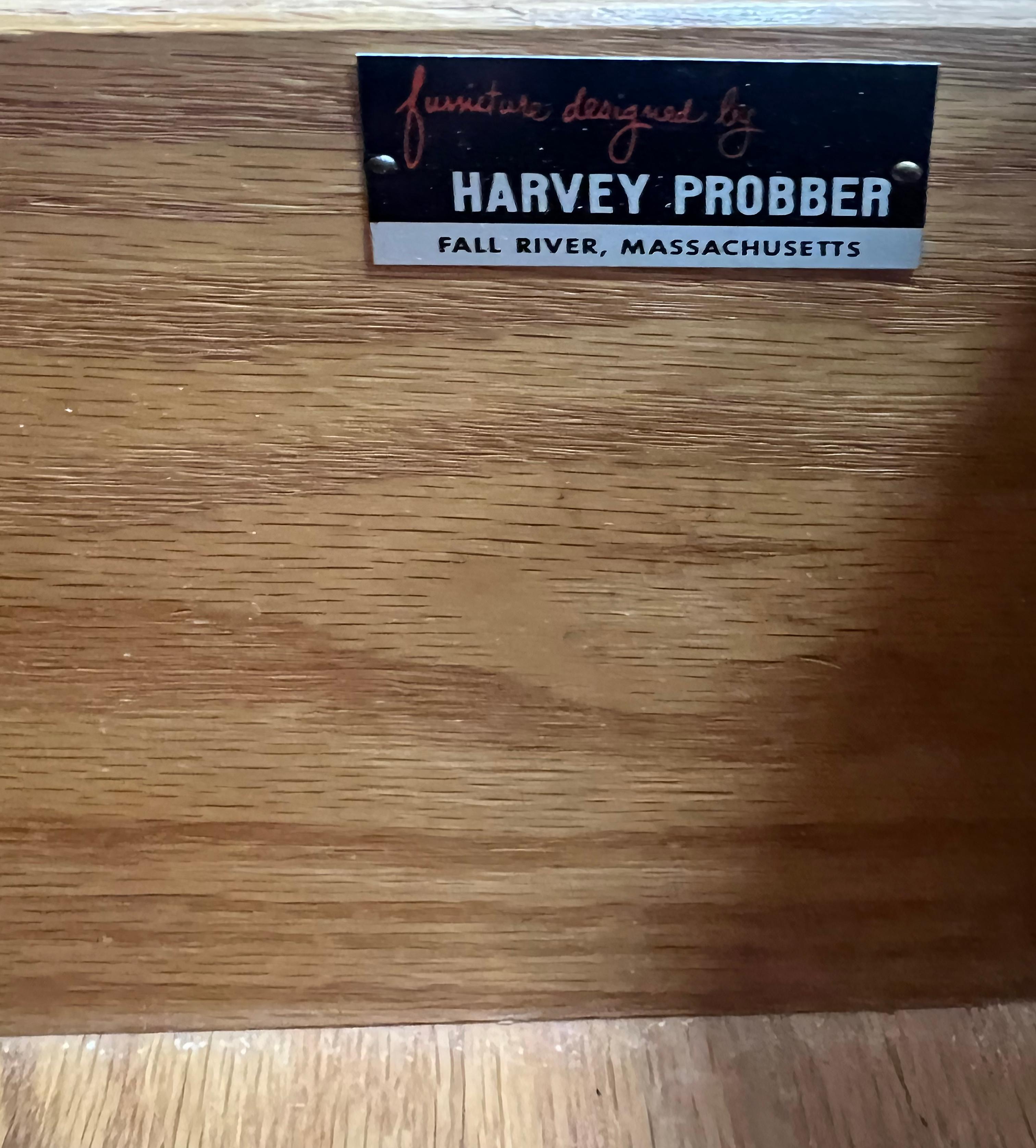 Mid-century Modern Harvey Probber Tall Chest,  Bleached Mahogany and Cane For Sale 3