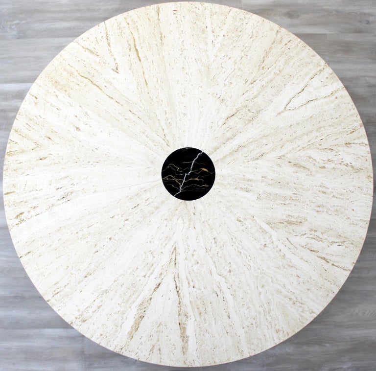 MidCentury Modern Harvey Probber Massive Round Marble Walnut Coffee