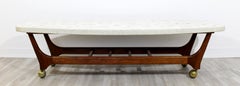 Mid-Century Modern Harvey Probber Terrazzo Travertine Wood Coffee Table 1960s