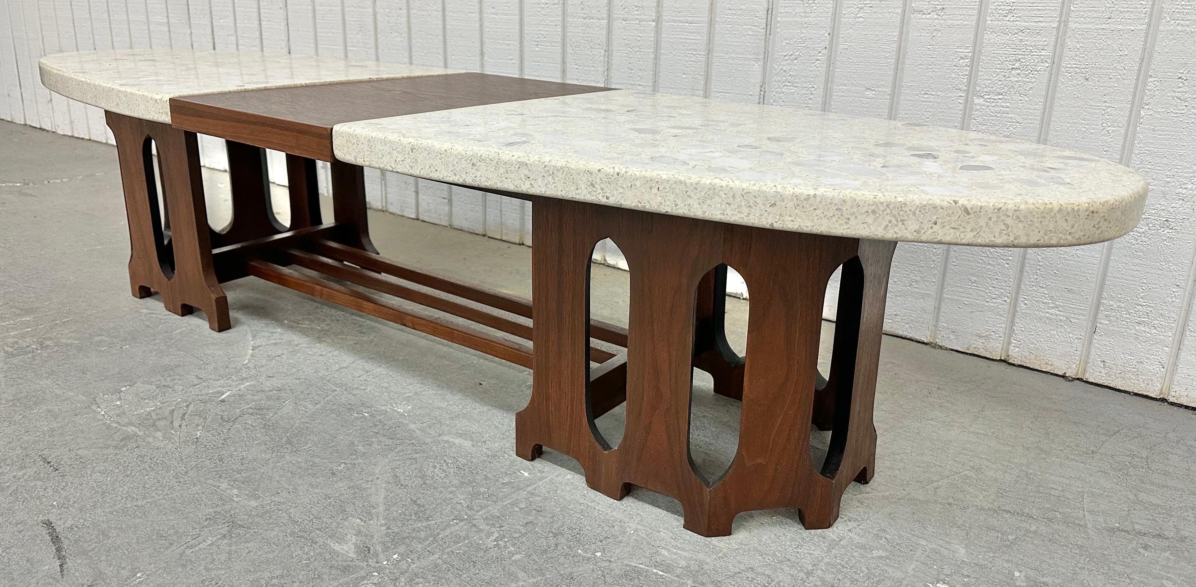 American Mid-Century Modern Harvey Probber Terrazzo Walnut Coffee Table