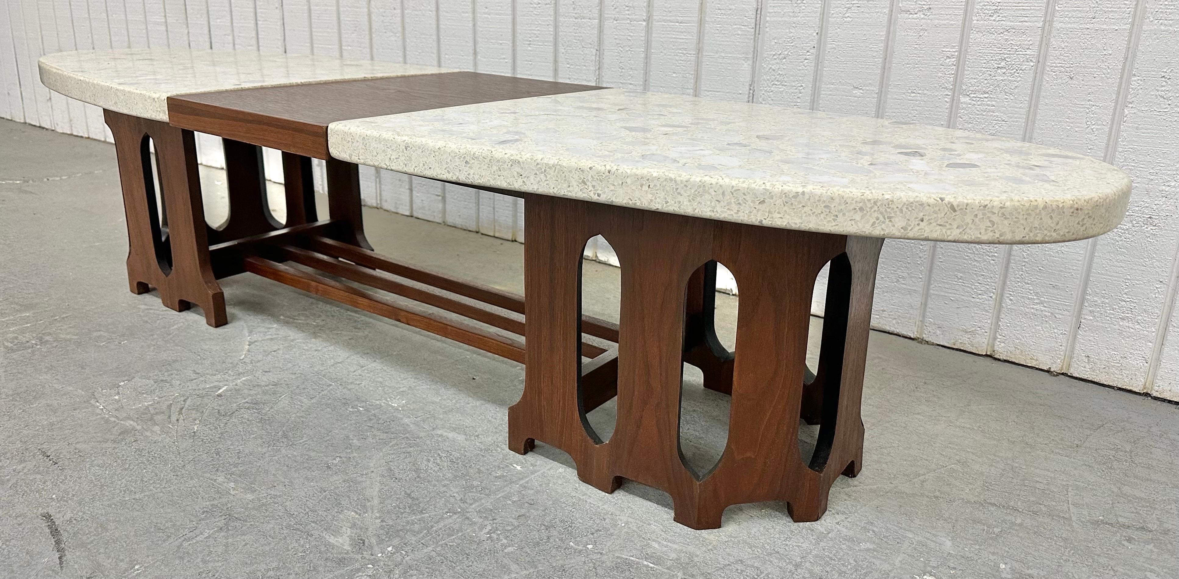 American Mid-Century Modern Harvey Probber Terrazzo Walnut Coffee Table For Sale