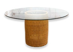 Mid Century Modern Harvey Probber Wicker Dinette Set with 4 Basket Chairs