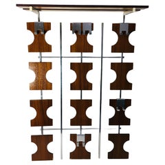 Mid-century modern hat and coat rack with chrome hangers Mid-century modern hat and coat rack with chrome hangers