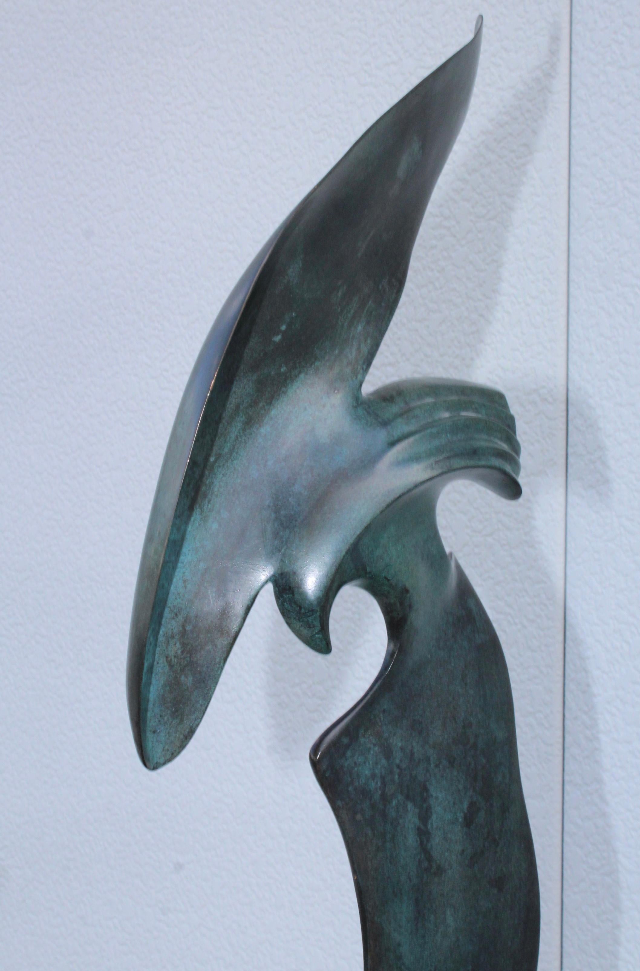 Uccello in bronzo Hattakitkosol Somchai, scultura moderna di metà secolo in vendita 3