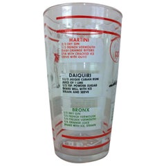 Mid-Century Modern Hazel Atlas Cocktail Recipes Golf Theme Glass Cocktail Shaker