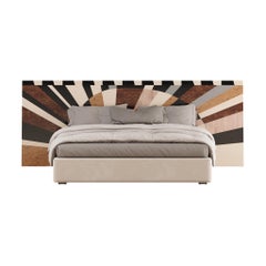 Mid-century Modern Headboard Art deco Pattern in Wood for Queen Bed