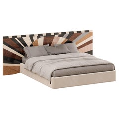 Mid-century Modern Headboard Art deco Pattern in Wood for Queen Bed