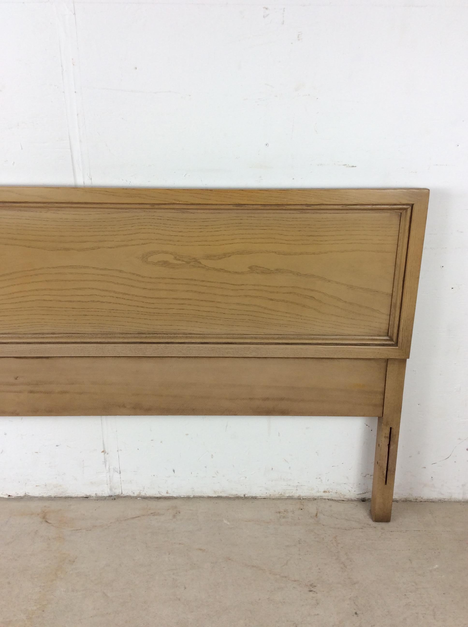 Américain Mid Century Modern Headboard & Footboard with Limed Oak Finish en vente