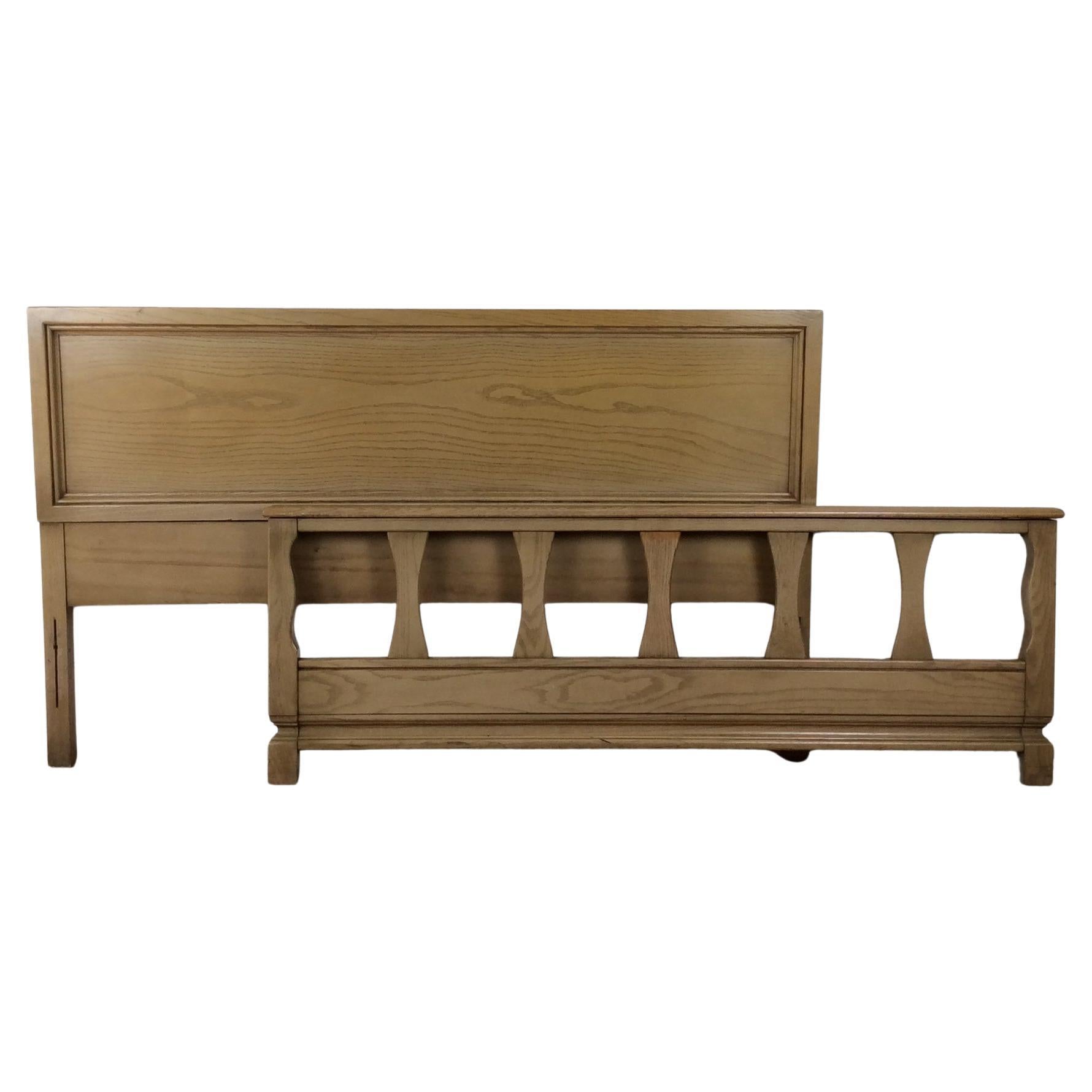 Mid Century Modern Headboard
Footboard with Limed Oak Finish