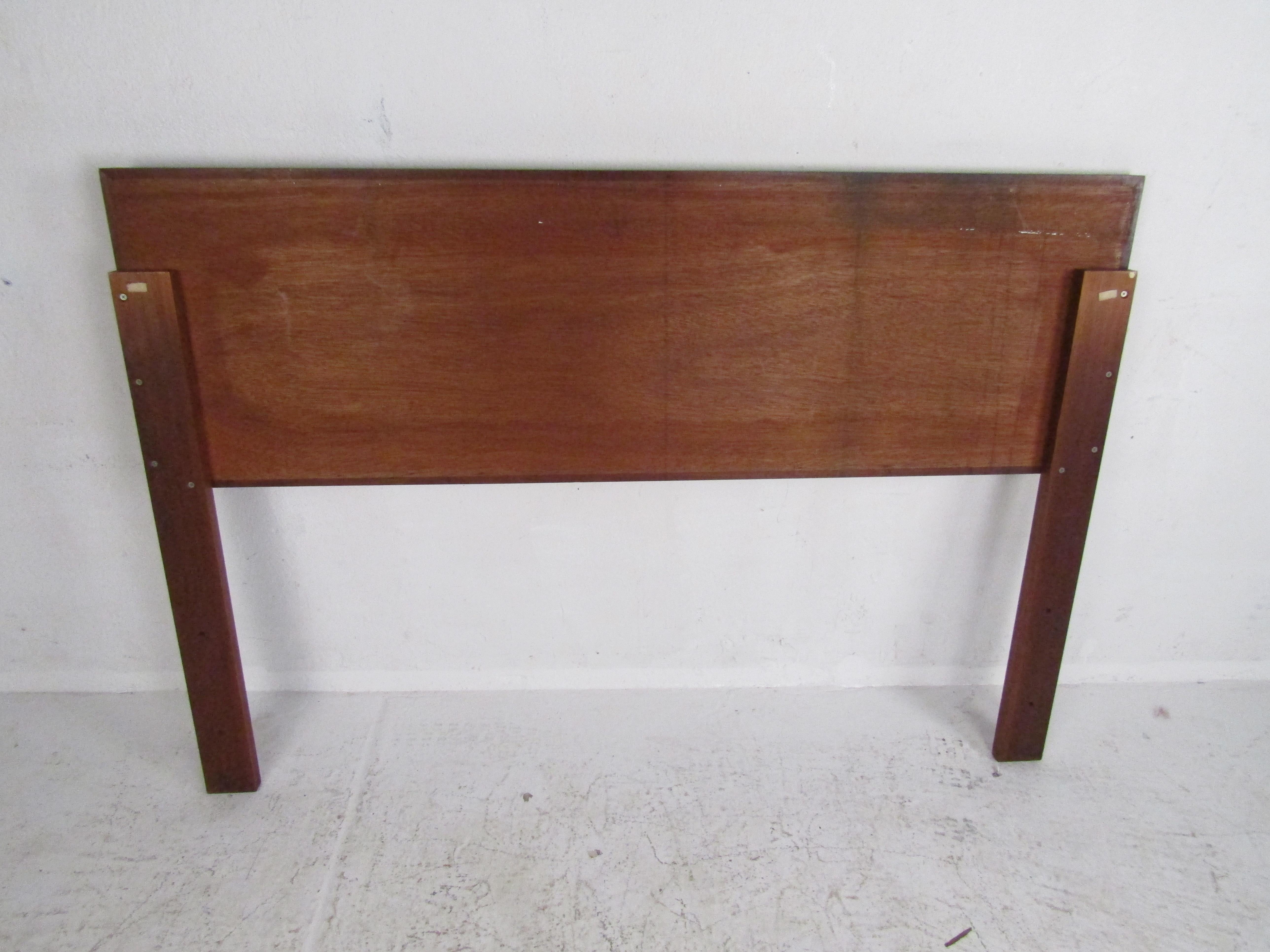 Mid-Century Modern Headboard with Cane Accents In Good Condition In Brooklyn, NY