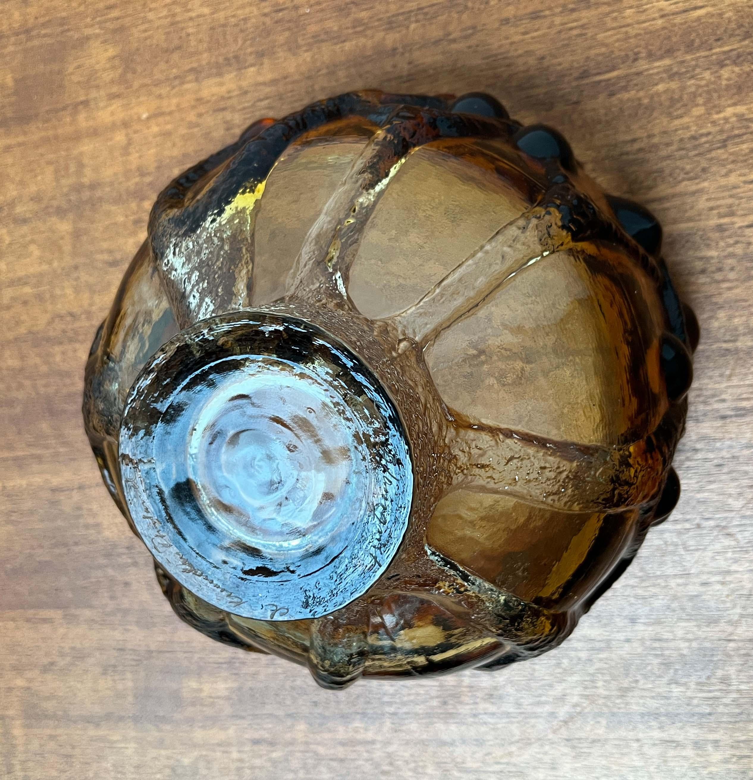 Ciotola in vetro artistico pesante di metà secolo con disegno di albero Kai Blomqvist Kumela in vendita 11