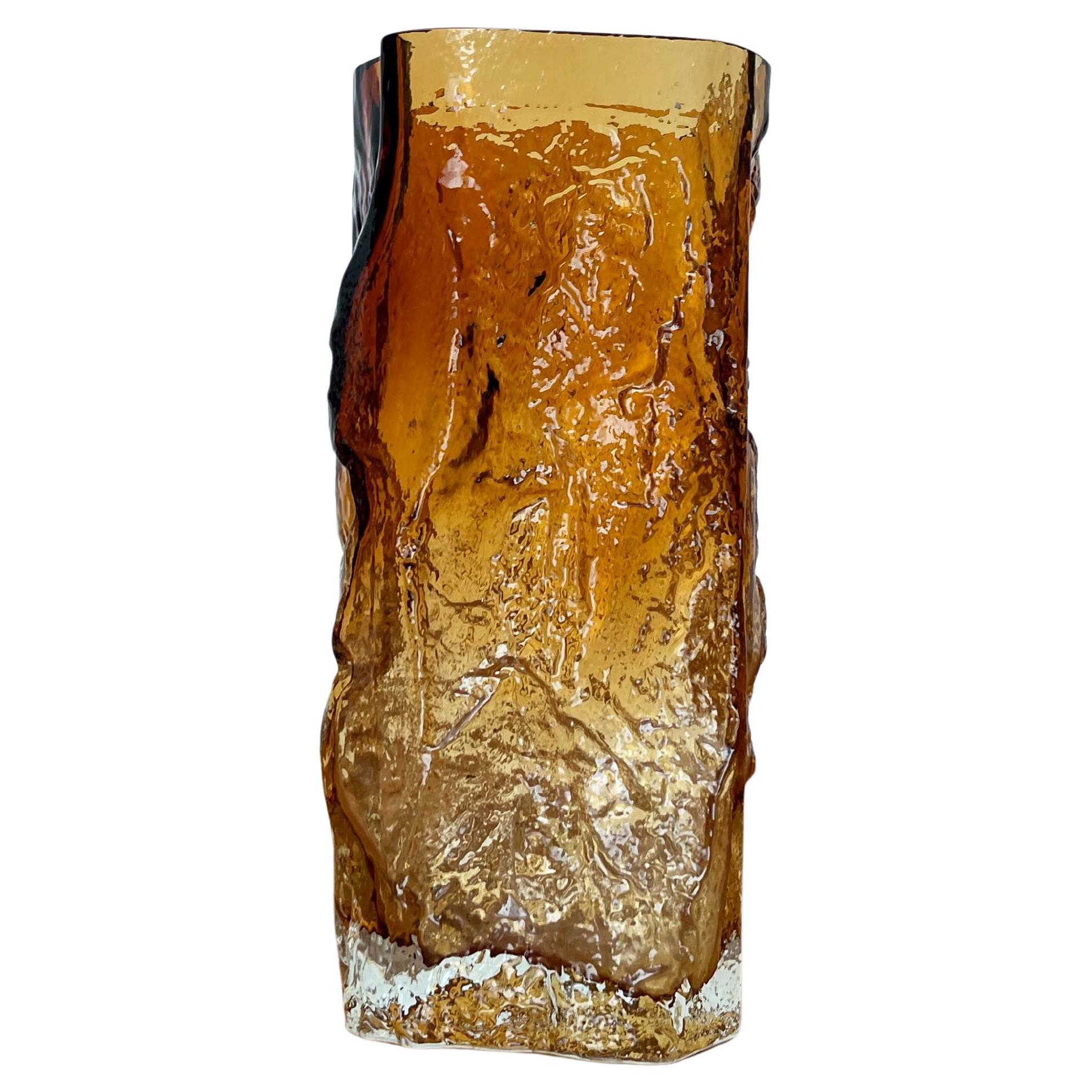 Mid-Century Modern Heavy Art Glass Vase by Kai Blomqvist Kumela Finland 1970s