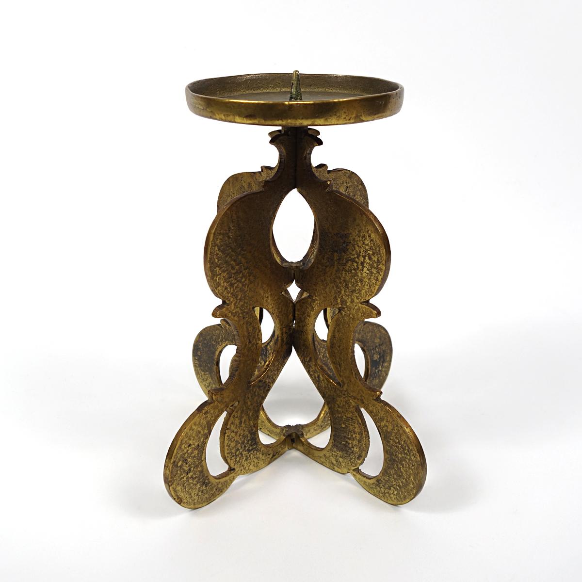Néerlandais Moderne de milieu de siècle lourd noir cuivre haute table modèle chandelier en vente