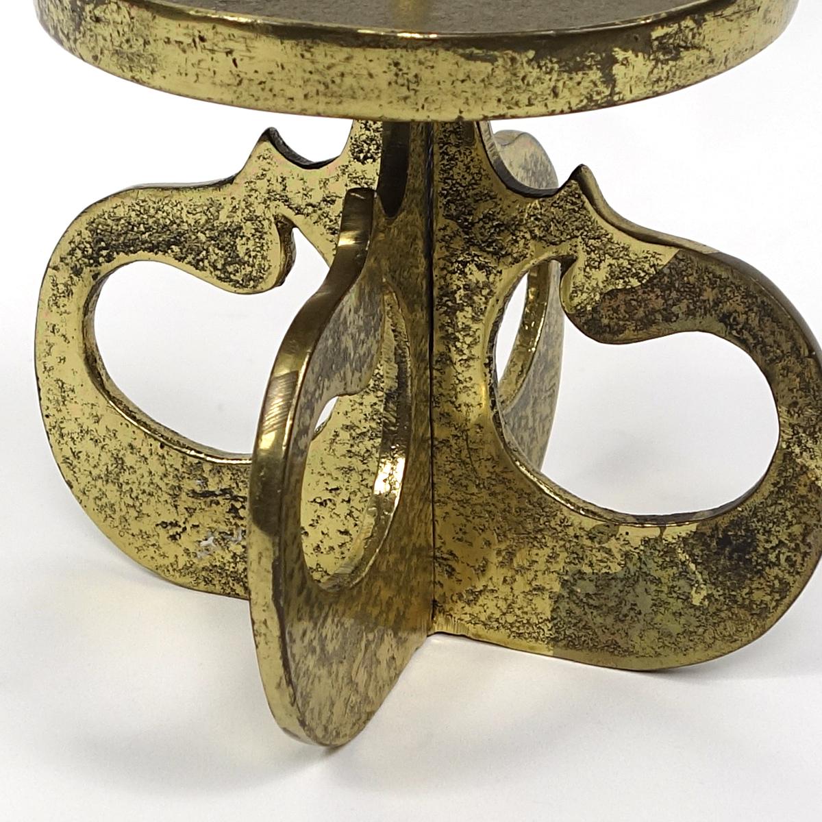 Mid-Century Modern Heavy Black Copper Low Table Model Kerzenleuchter (20. Jahrhundert) im Angebot