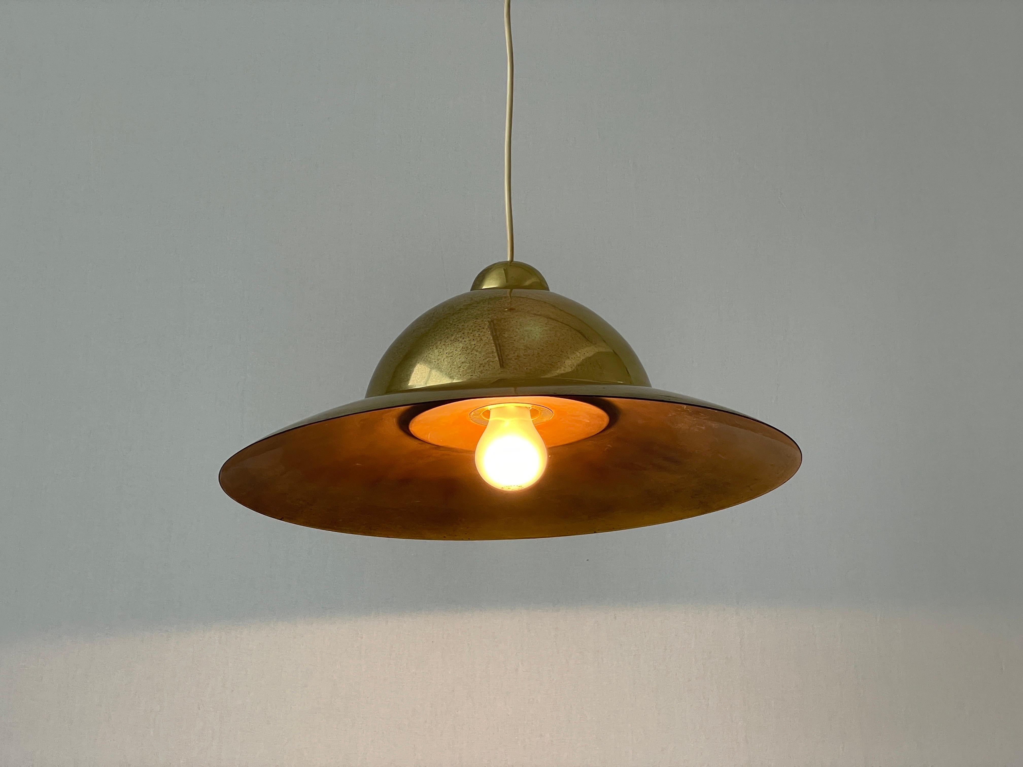 Lampada a sospensione in ottone pesante moderna di metà secolo, anni '60, Italia in vendita 6