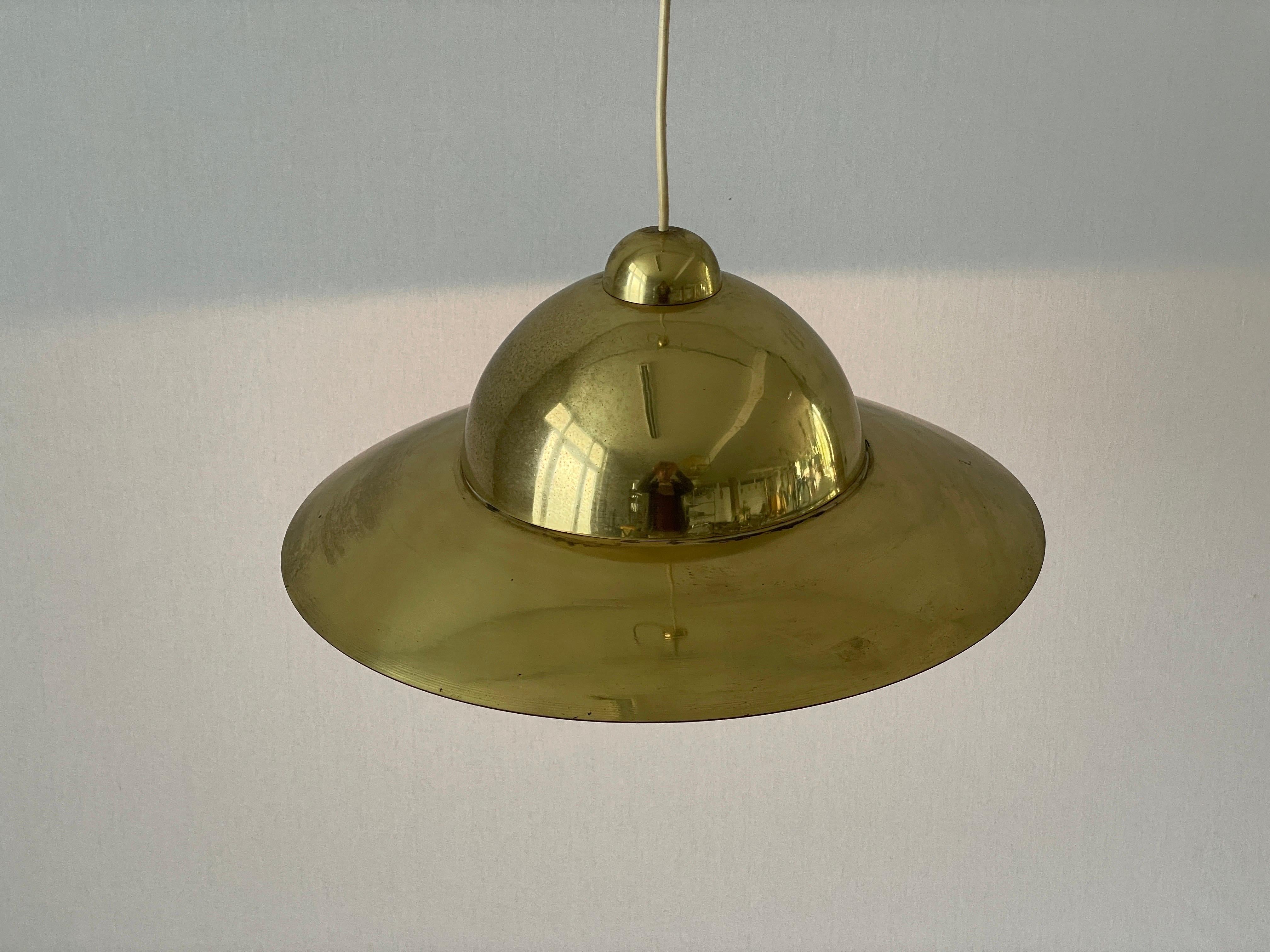 Lampada a sospensione in ottone pesante moderna di metà secolo, anni '60, Italia in vendita 2