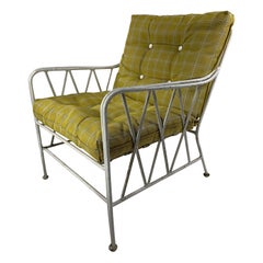 Vintage Mid-Century Modern Heavy Cast Iron Wire Outdoor Lounge Chair