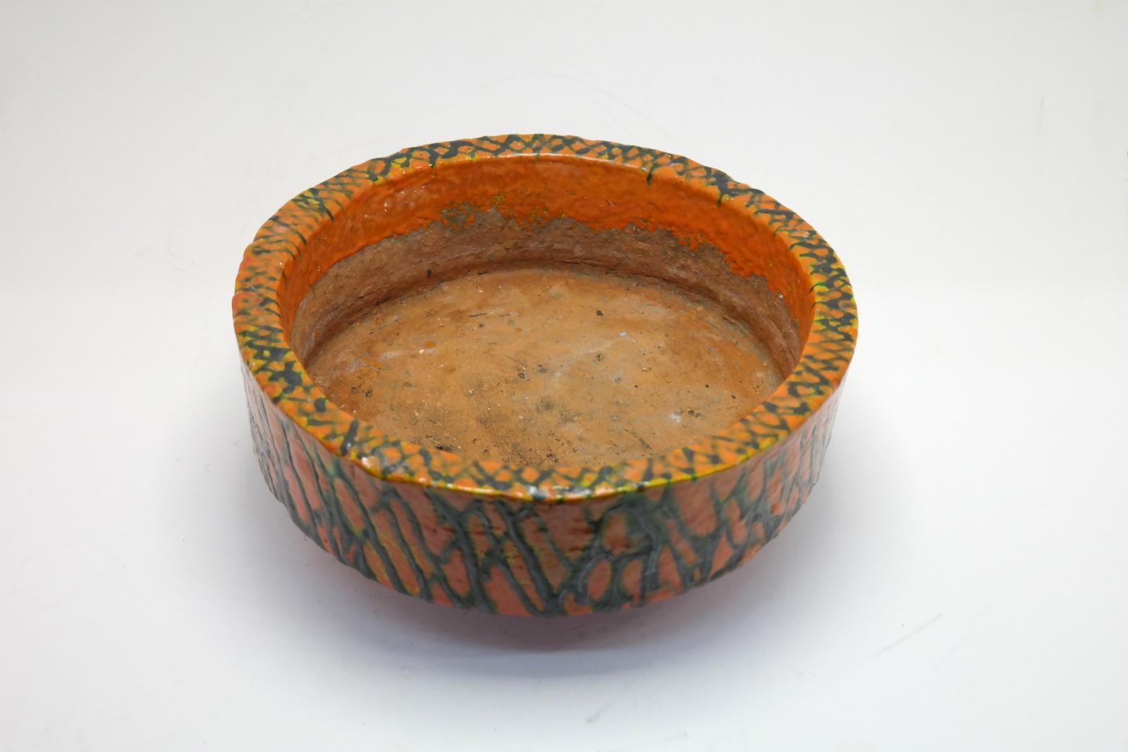 Schwerer Keramik-Pflanzgefäß aus der Moderne der Mitte des Jahrhunderts 1