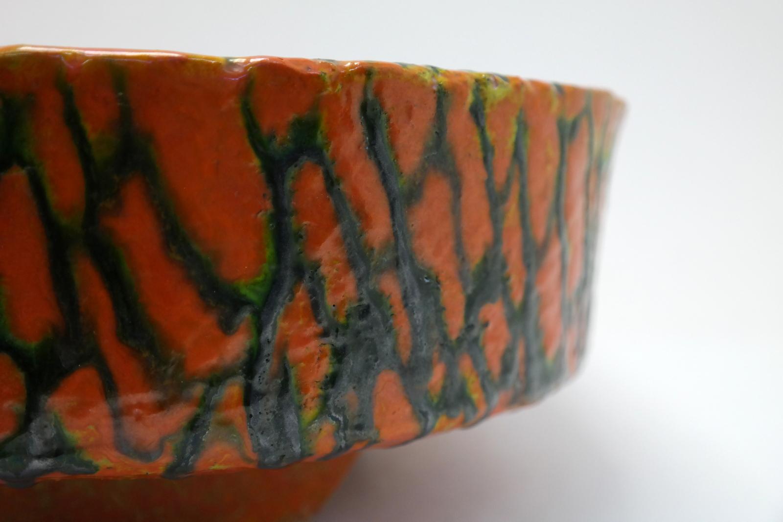 Schwerer Keramik-Pflanzgefäß aus der Moderne der Mitte des Jahrhunderts 2