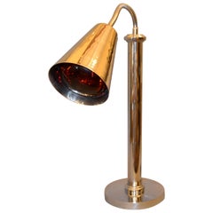 Mid-Century Modern Heavy Chrome Adjustable Cone Shade Table Lamp