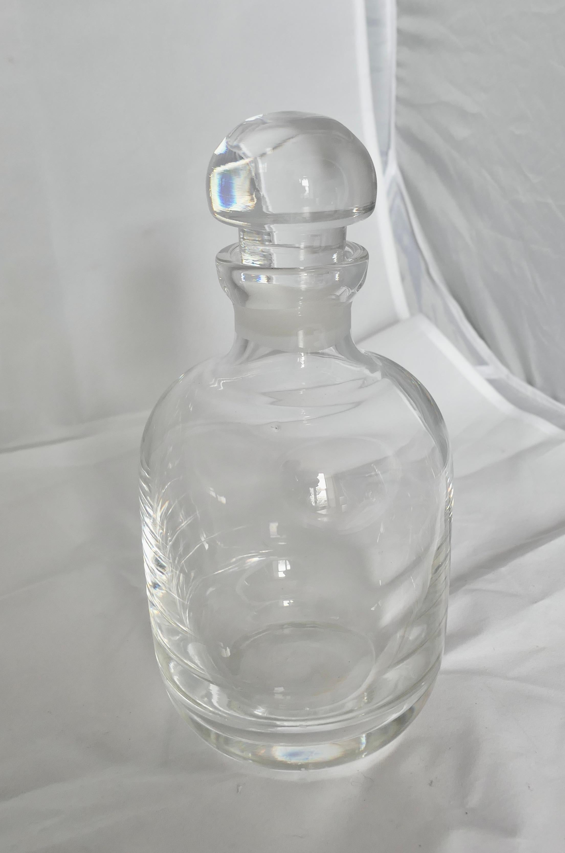 Mid-Century Modern Mid Century Modern Heavy Crystal Round Decanter  A Classic of its time   For Sale