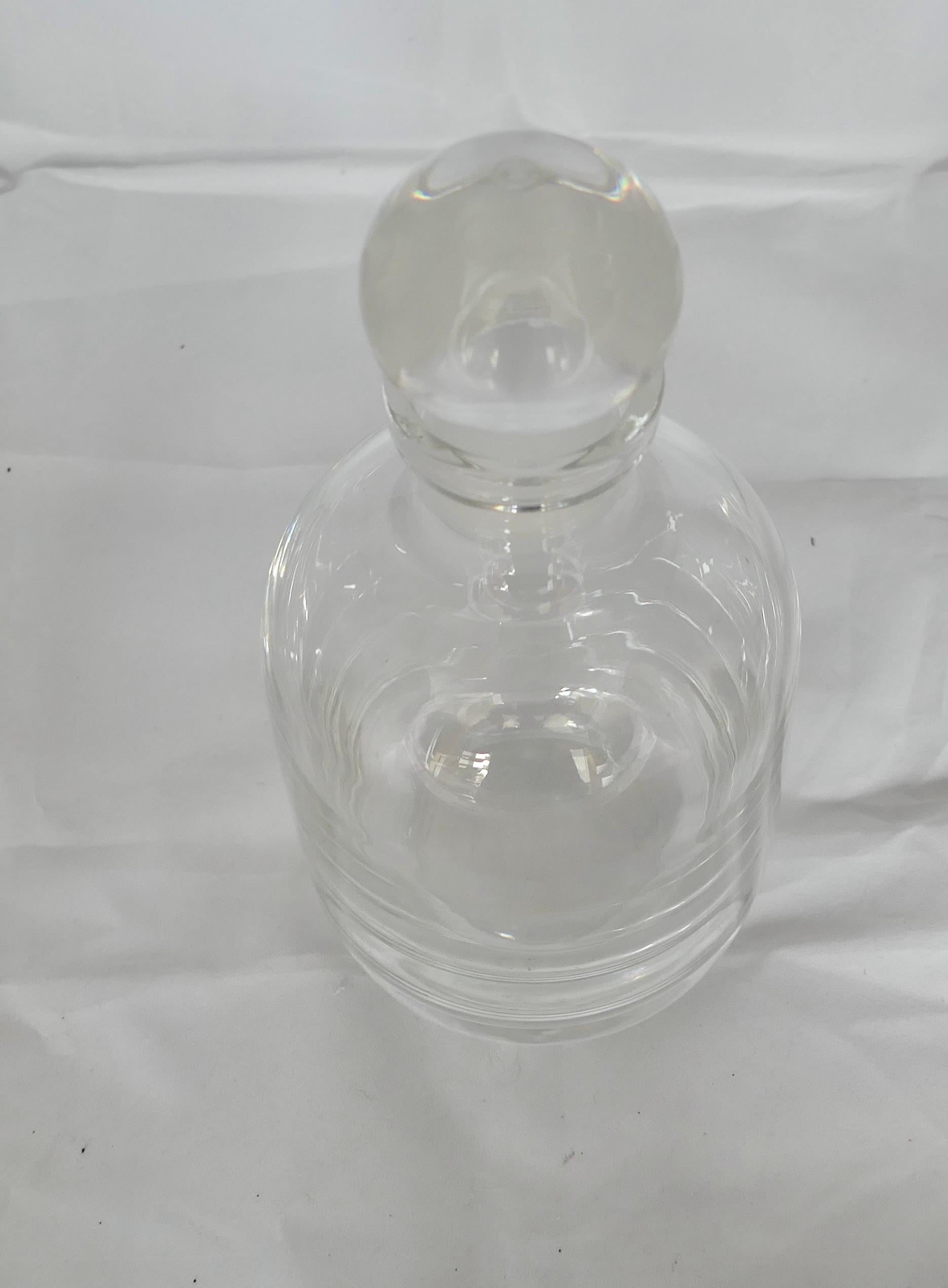 Mid-20th Century Mid Century Modern Heavy Crystal Round Decanter  A Classic of its time   For Sale