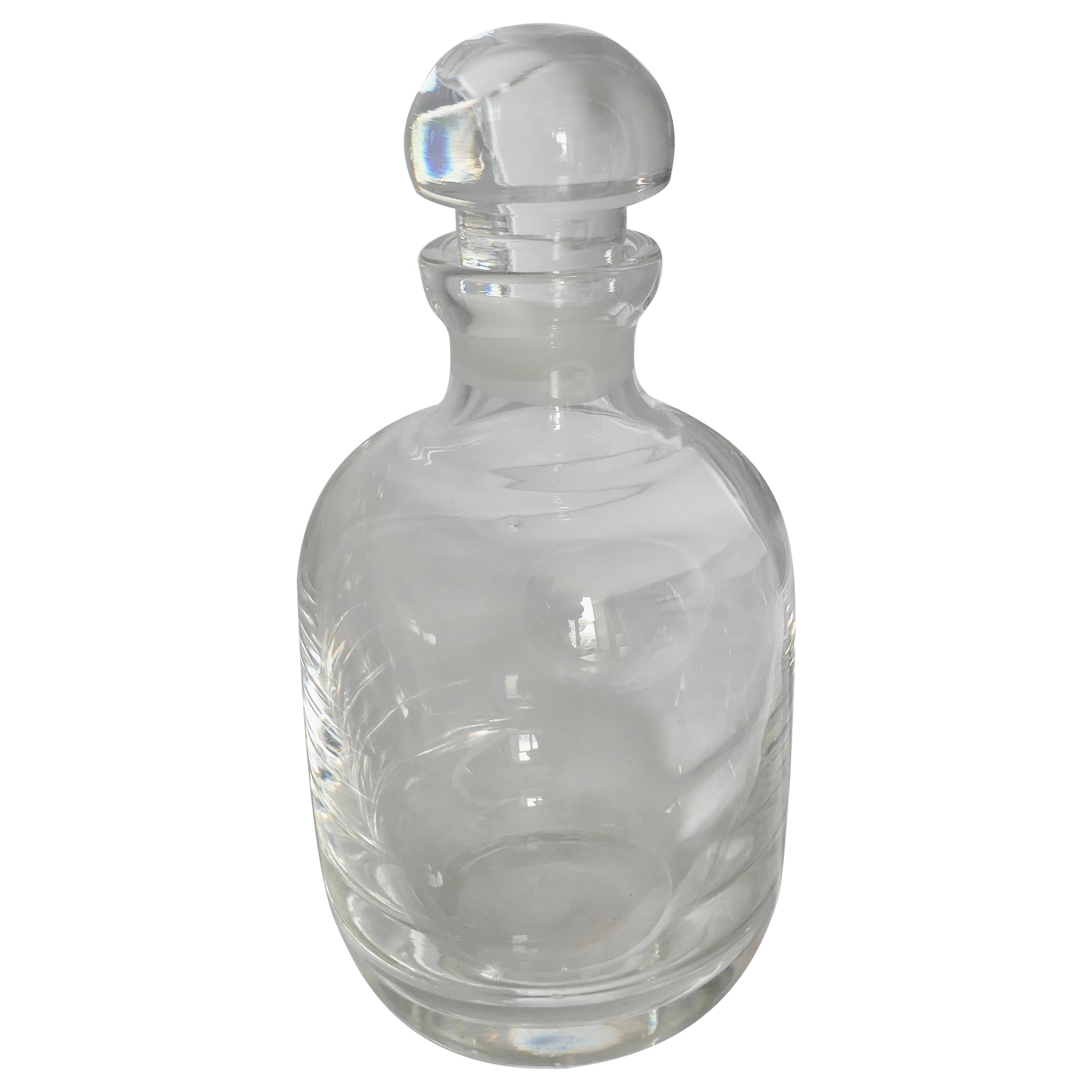 Mid Century Modern Heavy Crystal Round Decanter  A Classic of its time